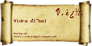 Vidra Ábel névjegykártya