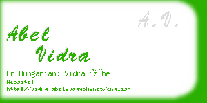 abel vidra business card